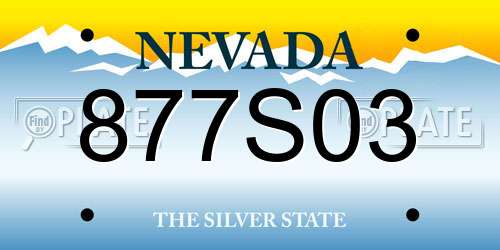877S03 Nevada License Plate