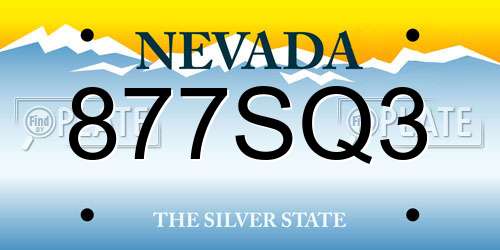 877SQ3 Nevada License Plate