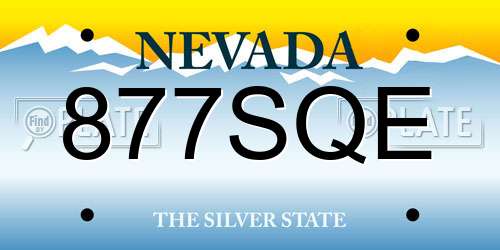 877SQE Nevada License Plate