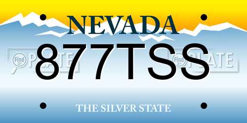 877TSS Nevada License Plate
