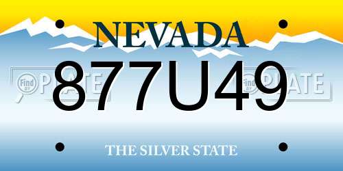 877U49 Nevada License Plate