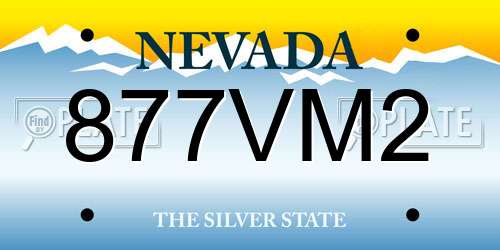 877VM2 Nevada License Plate