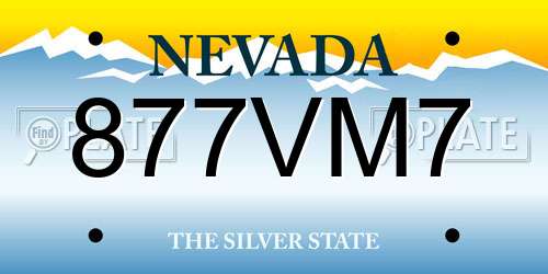 877VM7 Nevada License Plate