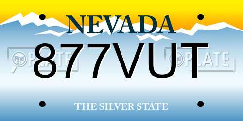 877VUT Nevada License Plate