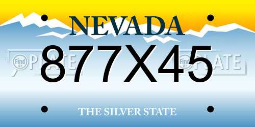 877X45 Nevada License Plate