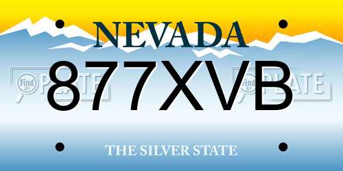 877XVB Nevada License Plate