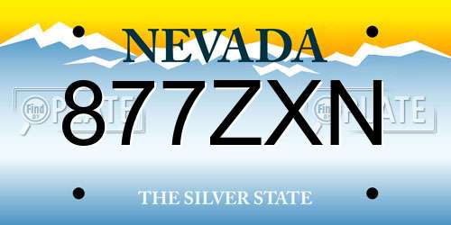 877ZXN Nevada License Plate