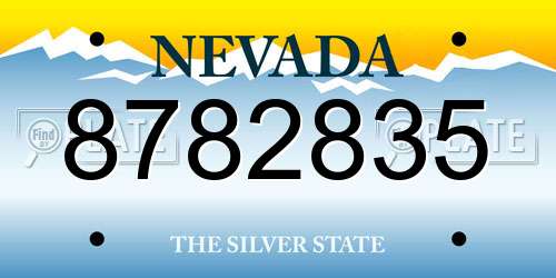 8782835 Nevada License Plate
