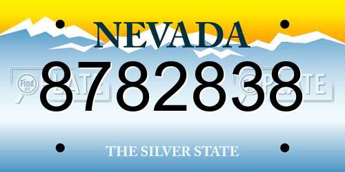 8782838 Nevada License Plate