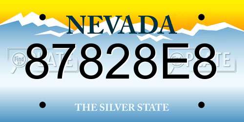 87828E8 Nevada License Plate