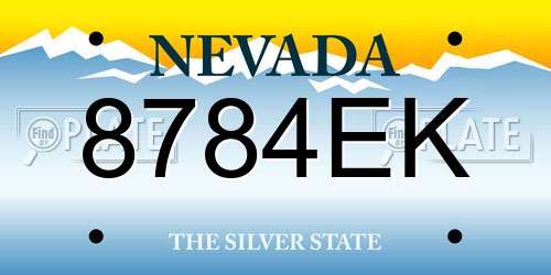 8784EK Nevada License Plate