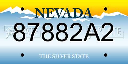 87882A2 Nevada License Plate