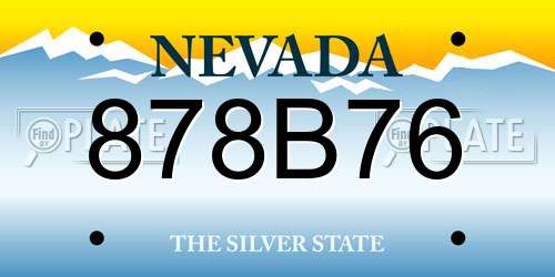 878B76 Nevada License Plate