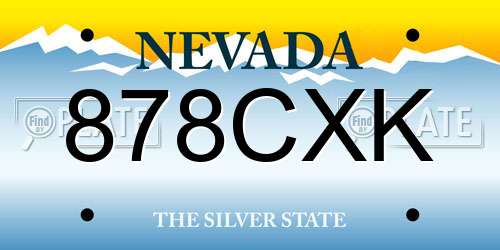 878CXK Nevada License Plate