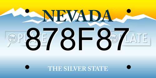 878F87 Nevada License Plate