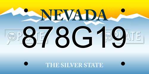 878G19 Nevada License Plate
