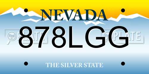 878LGG Nevada License Plate