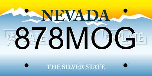 878MOG Nevada License Plate