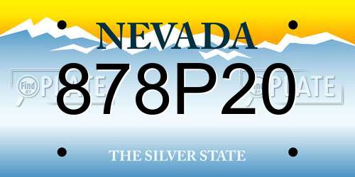 878P20 Nevada License Plate