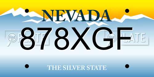 878XGF Nevada License Plate
