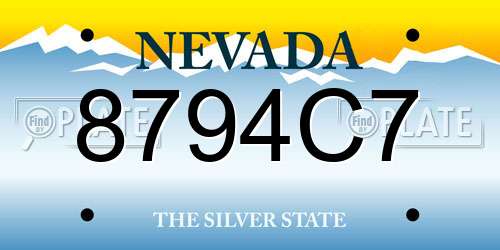 8794C7 Nevada License Plate