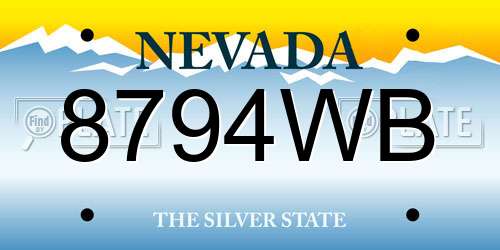 8794WB Nevada License Plate