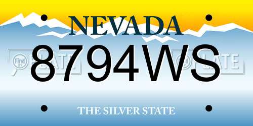 8794WS Nevada License Plate