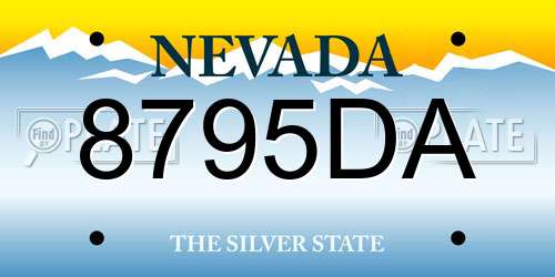 8795DA Nevada License Plate