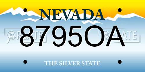 8795OA Nevada License Plate