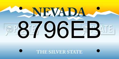 8796EB Nevada License Plate