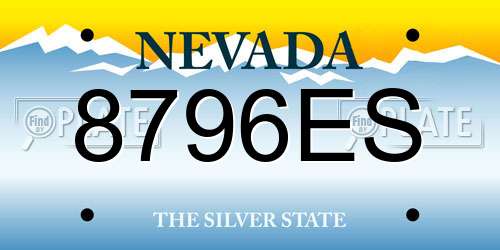 8796ES Nevada License Plate