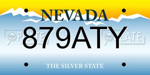 879ATY Nevada License Plate