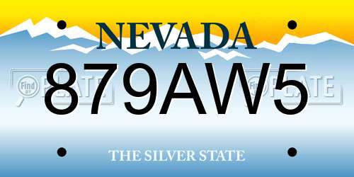 879AW5 Nevada License Plate