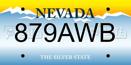 879AWB Nevada License Plate