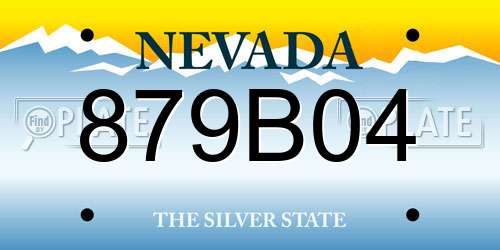 879B04 Nevada License Plate