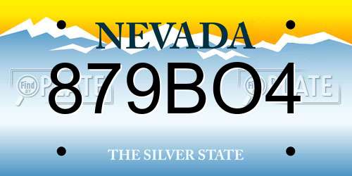 879BO4 Nevada License Plate
