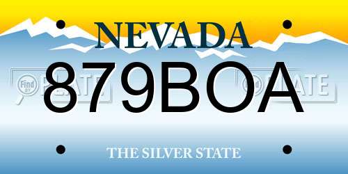 879BOA Nevada License Plate