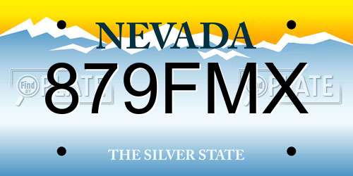 879FMX Nevada License Plate