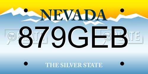 879GEB Nevada License Plate