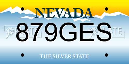 879GES Nevada License Plate