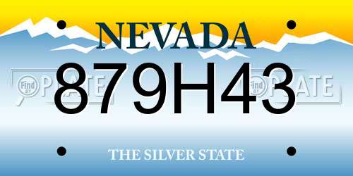 879H43 Nevada License Plate