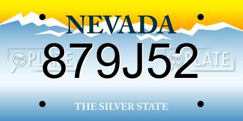 879J52 Nevada License Plate