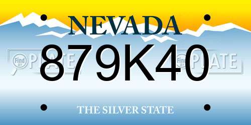 879K40 Nevada License Plate