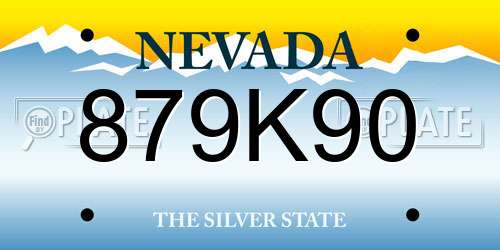 879K90 Nevada License Plate