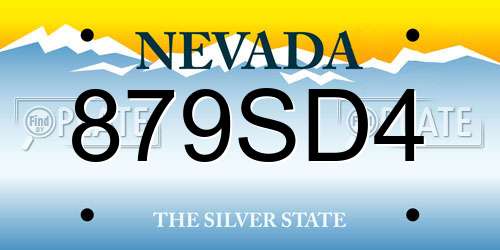 879SD4 Nevada License Plate