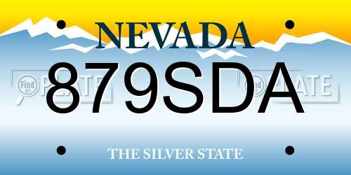 879SDA Nevada License Plate