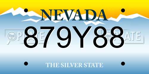 879Y88 Nevada License Plate