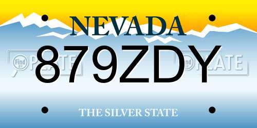 879ZDY Nevada License Plate