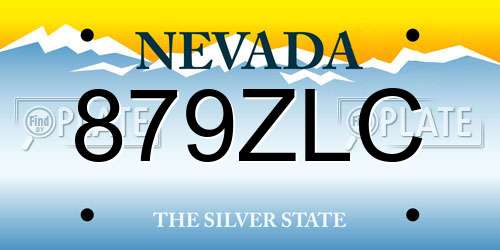 879ZLC Nevada License Plate