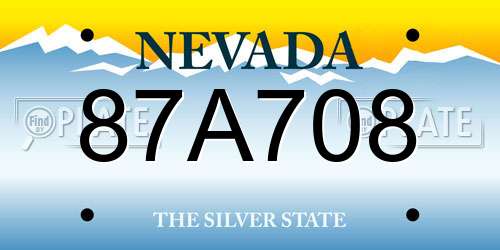 87A708 Nevada License Plate
